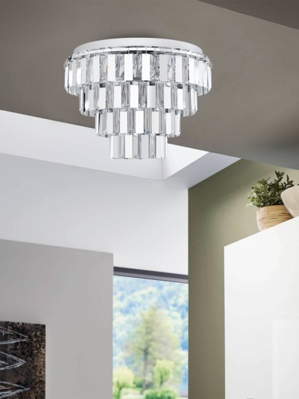 99093 ERSEKA Люстра потолочная с 7 лампами E14, 280Вт, хрусталь, хромированный