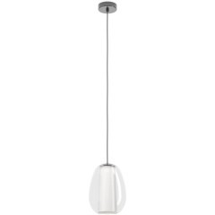 390457 Светодиодный подвес с регулировкой цветовой температуры MENORCA, 1X7W;1X1,6W(LED), Ø220, 2200-6500K, 700lm, сталь, никель черный, белый