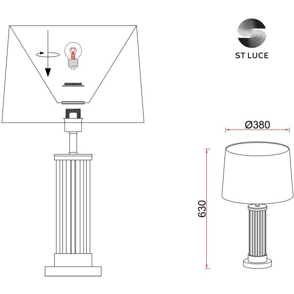 SL1003.304.01 Прикроватная лампа ST-Luce Латунь/Кремовый E27 1*40W CORSI SL1003.304.01 Прикроватная лампа ST-Luce Латунь/Кремовый E27 1*40W CORSI