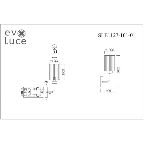 SLE1127-101-01 Светильник настенный Хром/Прозрачный E14 1*40W TILDA