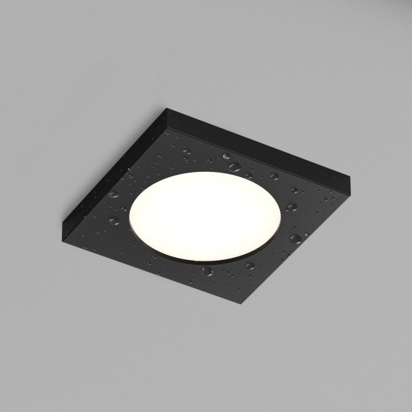 DK3015-BK Встраиваемый светильник влагозащищенный IP44 макс 50Вт GU10 черный алюминий