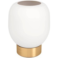 900307 Настольная лампа MANZANARES, 1x40W, E27, H180, Ø145, основание: Ø90, сталь, матовая латунь, золотой/матовое опаловое стекло, белый