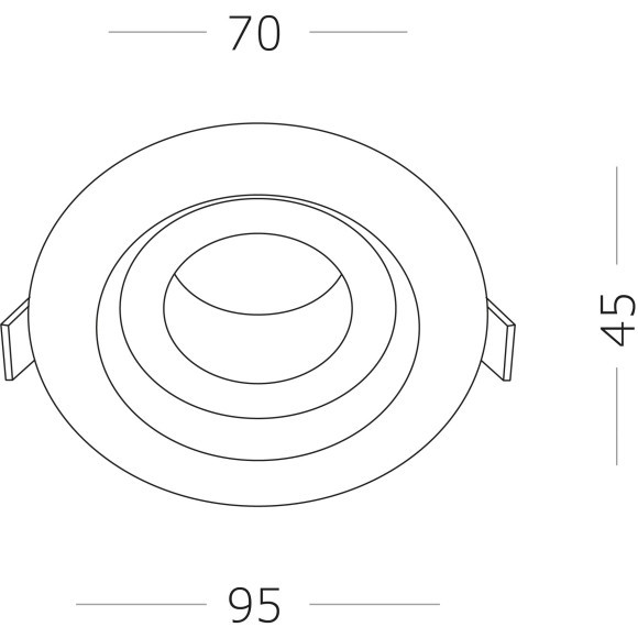 ST255.508.01 Св-к встр. Белый GU10 1*50W  IP65 D95xH45 220V Без ламп Встраиваемые светильники