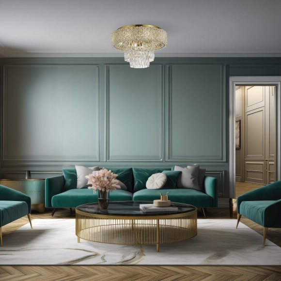 SL1637.302.10 Светильник потолочный ST-Luce Латунь/Прозрачный, Янтарный E14 10*60W SELINE