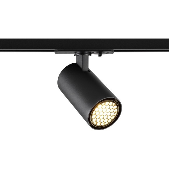 Novotech SELENE 359913 Современный трековый поворотный LED-светильник-спот направленного света для однофазной трехжильной системы EXPERT, 15Вт, 722Лм, 3000К, угол 36°, CRI90, UGR19, 220В, IP20, черный алюминий, длина 120 мм, ширина 55 мм, высота 87 мм