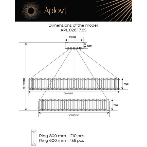Люстра подвесная APL.026.13.85