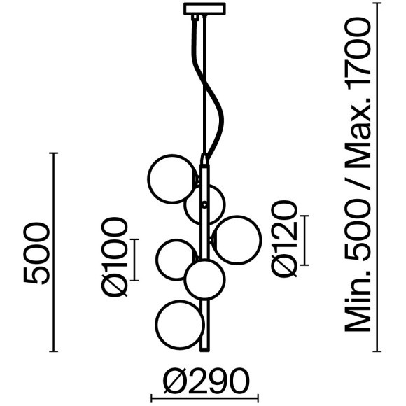Подвесной светильник Maytoni MOD545PL-06B Подвесной светильник Maytoni MOD545PL-06B