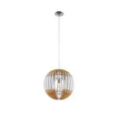 32849 Подвес OLMERO 1, 1x60W(E27), ?400, сталь, никель мат, дерево, телесный, белый 32849 Подвес OLMERO 1, 1x60W(E27), ?400, сталь, никель мат, дерево, телесный, белый