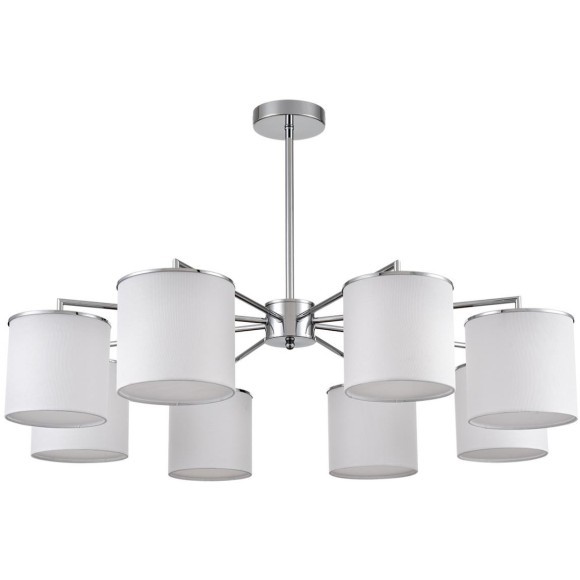 6591/8 CLASSI LN24 хром/белый, металл/текстиль Люстра подвесная E14 8*40W 220V SUNTORI 6591/8 CLASSI LN24 хром/белый, металл/текстиль Люстра подвесная E14 8*40W 220V SUNTORI
