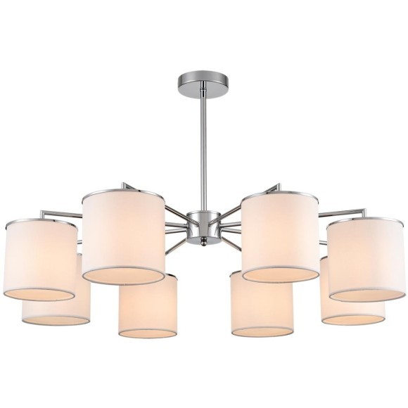 6591/8 CLASSI LN24 хром/белый, металл/текстиль Люстра подвесная E14 8*40W 220V SUNTORI 6591/8 CLASSI LN24 хром/белый, металл/текстиль Люстра подвесная E14 8*40W 220V SUNTORI