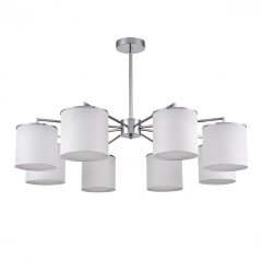 6591/8 CLASSI LN24 хром/белый, металл/текстиль Люстра подвесная E14 8*40W 220V SUNTORI 6591/8 CLASSI LN24 хром/белый, металл/текстиль Люстра подвесная E14 8*40W 220V SUNTORI