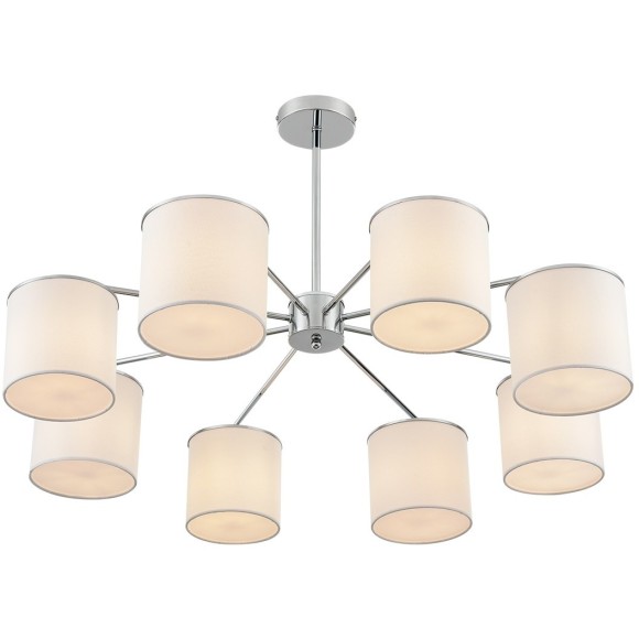 6591/8 CLASSI LN24 хром/белый, металл/текстиль Люстра подвесная E14 8*40W 220V SUNTORI 6591/8 CLASSI LN24 хром/белый, металл/текстиль Люстра подвесная E14 8*40W 220V SUNTORI