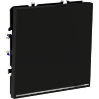 Выключатель встраиваемый VOLTUM S70 одноклавишный с подсветкой 10А, (черный матовый)