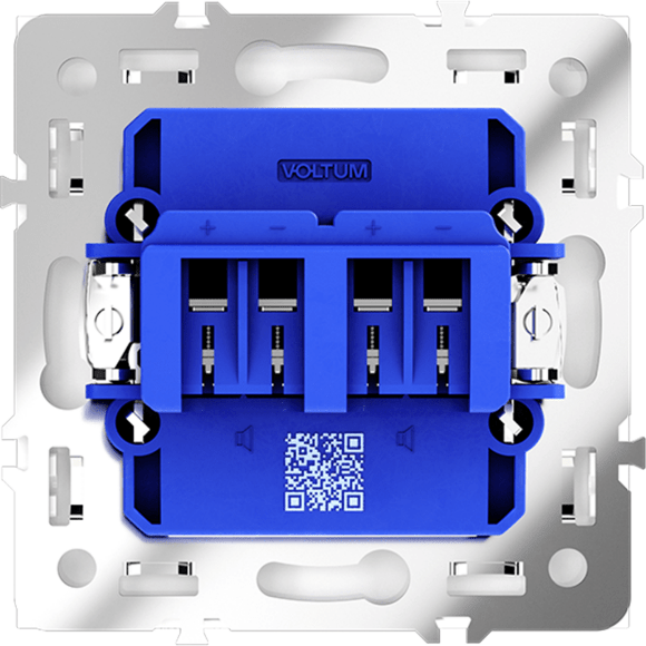 Розетка акустическая встраиваемая VOLTUM S70 4-местная, (кашемир)