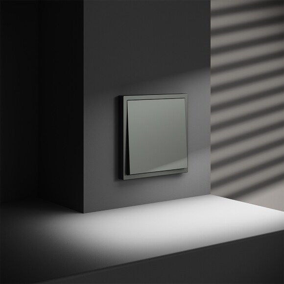 Выключатель с самовозвратом встраиваемый VOLTUM S70 одноклавишный 10А, (титан)