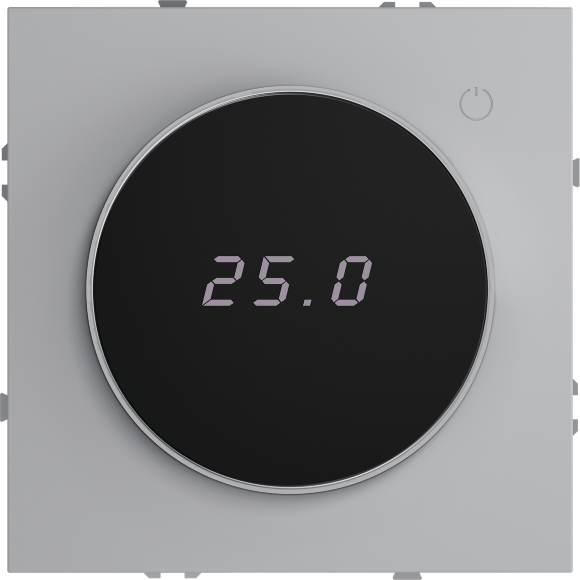 Терморегулятор электронный VOLTUM S70 с индикацией и датчиком, для теплого пола, (серый)