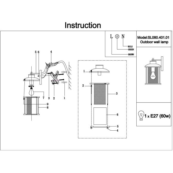 SL080.401.01 Светильник уличный настенный ST-Luce Темный кофе/Прозрачный, Темный кофе E27 1*60W LASTERO SL080.401.01 Светильник уличный настенный ST-Luce Темный кофе/Прозрачный, Темный кофе E27 1*60W LASTERO