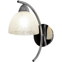 SY101061 Lussole ZUNGOLI Настенное бра хром, белый стеклянный плафон, E27, 1 x 60 Вт, IP20