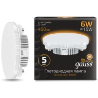 108008106 Лампа Gauss LED GX53 6W 460lm 3000K 1/10/50