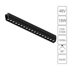 A2969PL-1BK Трековый магнитный светодиодный SMART (TUYA, Алиса, Bluetooth, Wi-Fi) светильник Arte Lamp Rapid 48V CRI90+ 2700-6000К 1500Лм 36° 18Вт A2969PL-1BK Трековый магнитный светодиодный SMART (TUYA, Алиса, Bluetooth, Wi-Fi) светильник Arte Lamp Rapid 48V CRI90+ 2700-6000К 1500Лм 36° 18Вт