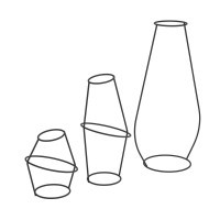 421395 BELLSHILL Ваза декоративная комплект 3 шт металл черный