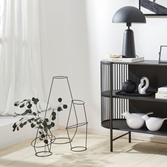 421395 BELLSHILL Ваза декоративная комплект 3 шт металл черный