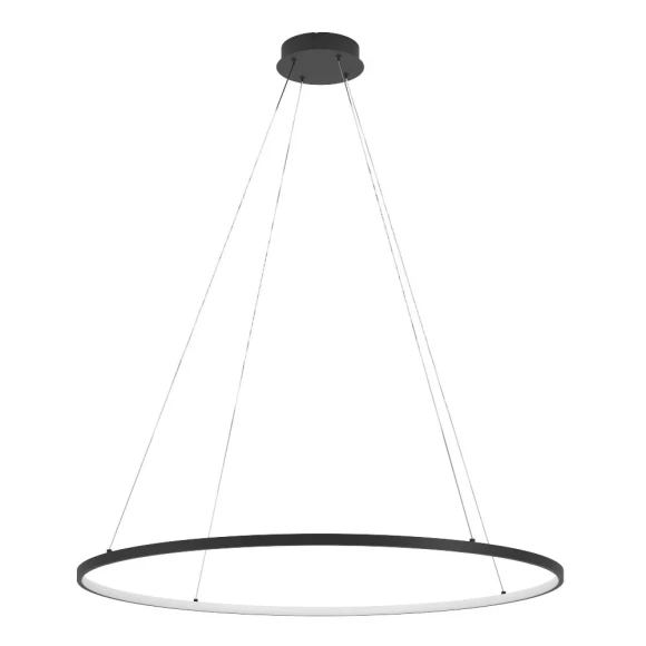 Подвесной светильник EGLO PARRUTA 901637, встроенный LED 40Вт, 2700-6500К, CRI 80, 4300Лм, черная арматура из алюминия и стали, плафон из белого пластика, диаметр 990 мм, высота 1500 мм