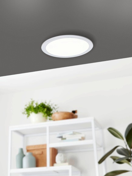 99151 Светодиодный встраиваемый светильник FUEVA 5, 17W (LED), ?216, ET26, 2100lm, 4000K, сталь, белый