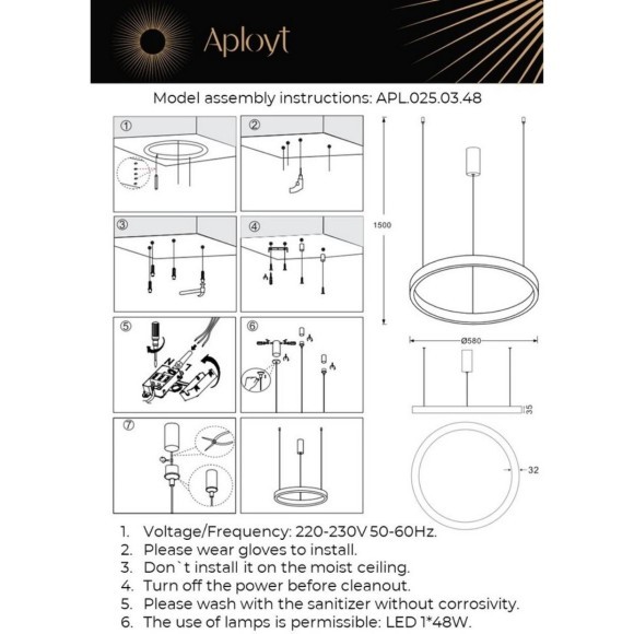 Люстра подвесная APL.025.03.48