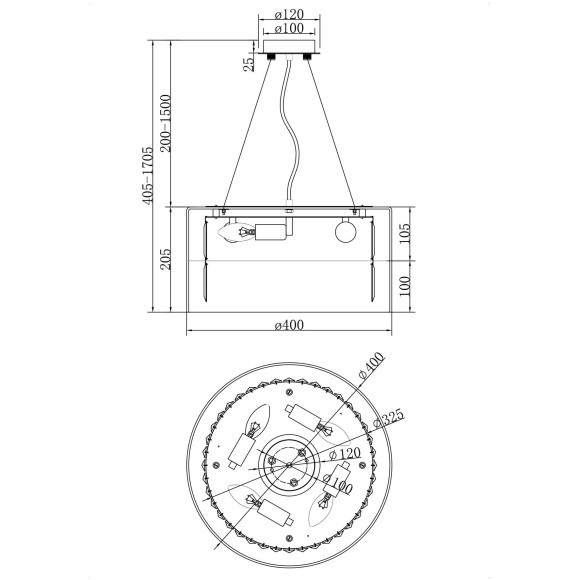 Подвесная люстра хрустальная Wonderland MOD313PL-04G