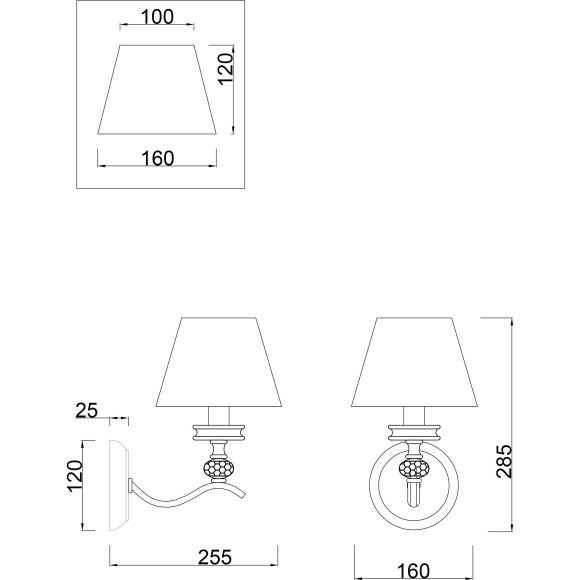 Бра Freya FR2016WL-01BZ Alessandra под лампу 1xE14 40W Бра Freya FR2016WL-01BZ Alessandra под лампу 1xE14 40W