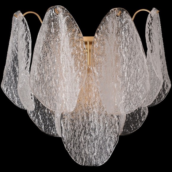 EMILIA AP2 BRASS 1642/402 Crystal Lux латунное настенное бра с прозрачными стеклянными плафонами, E14 2 x 40 Вт, IP20, подключение 220 В