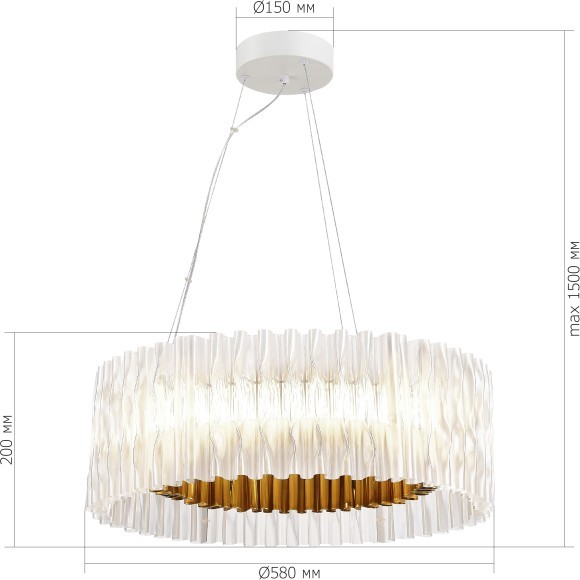 SL6012.203.01 Светильник подвесной ST-Luce Золотистый/Прозрачный LED 1*64W NAZARE