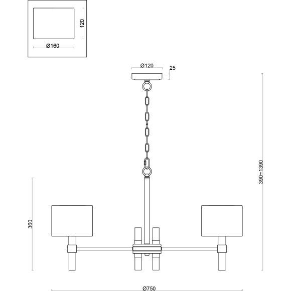 Люстра подвесная Freya FR5186PL-06BS Lino под лампы 6xE14 40W