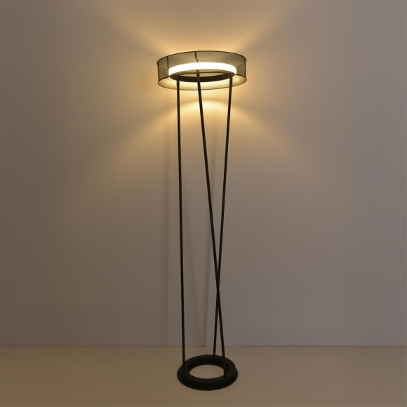 8370/30FL Торшер с металлическим черным плафоном и ступенчатой сменой цветности 3000;4000;6000K LED 30Вт 1510Лм CRI80 220V LUMION ALVA