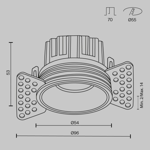 Встраиваемый светильник Technical DL058-7W3K-TRS-B Встраиваемый светильник Technical DL058-7W3K-TRS-B