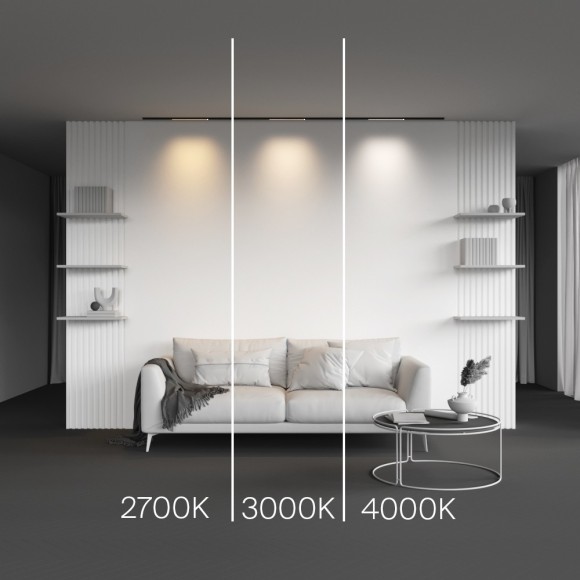 TR190-1-5W4K-B Ультратонкий трековый диммируемый по TRIAC 0/1-10V магнитный светодиодный светильник Maytoni Levity CRI90+ 4000К 370Лм 100° 5Вт