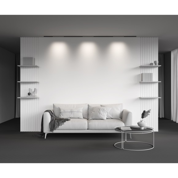 TR190-1-5W4K-B Ультратонкий трековый диммируемый по TRIAC 0/1-10V магнитный светодиодный светильник Maytoni Levity CRI90+ 4000К 370Лм 100° 5Вт