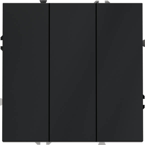 Выключатель встраиваемый VOLTUM S70 трехклавишный 10А, (графит)