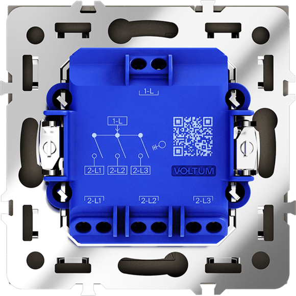 Выключатель встраиваемый VOLTUM S70 трехклавишный 10А, (графит)
