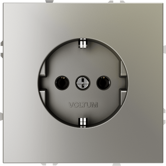 Розетка встраиваемая VOLTUM S70 с заземлением 16А, (шелк)