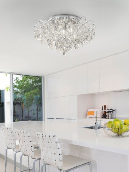 39521 FENOULLET Люстра потолочная с 6 лампами E14, 150Вт, хрусталь, хромированный