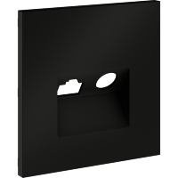 Накладка для розетки TV+RJ45 кат. 6, S70 (черный матовый)