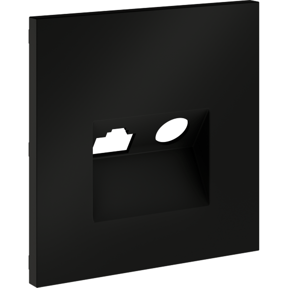Накладка для розетки TV+RJ45 кат. 6, S70 (черный матовый)