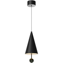Maytoni Bell MOD534PL-L11B3K Светильник подвесной светодиодный, плафон конус 150мм черный матовый, шар натуральный зеленый мрамор, LED 11Вт 3000K 600Лм CRI90 120° IP20 220V Maytoni Bell MOD534PL-L11B3K Светильник подвесной светодиодный, плафон конус 150мм черный матовый, шар натуральный зеленый мрамор, LED 11Вт 3000K 600Лм CRI90 120° IP20 220V