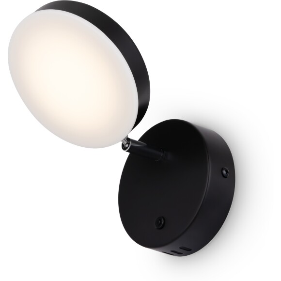 Maytoni Fad MOD070WL-L8B3K Настенный поворотный регулируемый светодиодный светильник (бра) с выключателем на основании, черный матовый металл, белый матовый рассеиватель, LED 6Вт 3000К 550Лм CRI80 120° IP20 220В