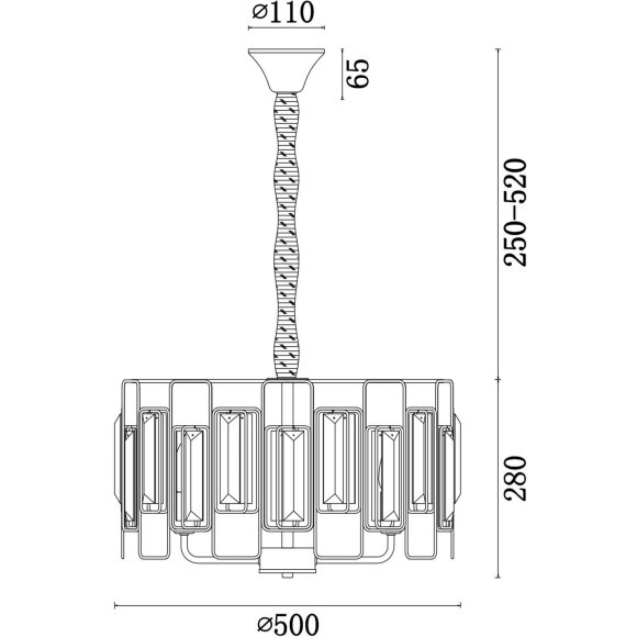 Подвесная люстра хрустальная Rowena FR5045PL-05G