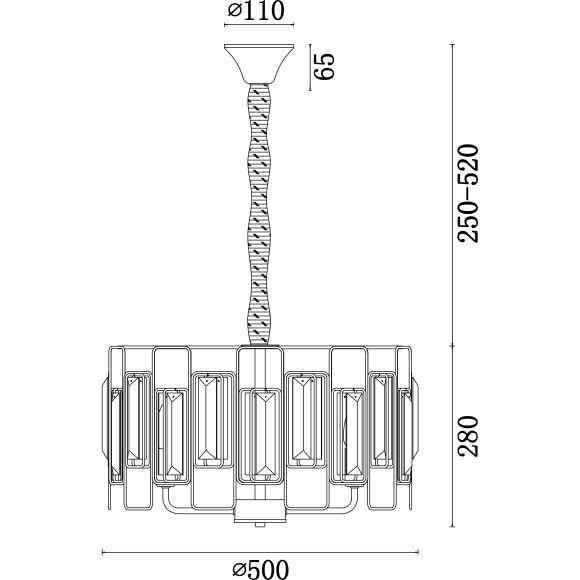 Подвесная люстра хрустальная Rowena FR5045PL-05G