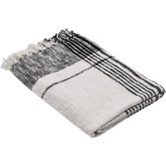 420063 Плед CHEVERY, L1700, B1300, 100% хлопок, белый, черный
