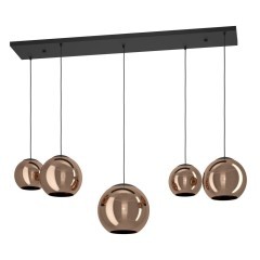 390388 EGLO CORDOBA Подвес с 5 лампами E27, 200Вт, сталь, стекло, черный, медный 390388 EGLO CORDOBA Подвес с 5 лампами E27, 200Вт, сталь, стекло, черный, медный